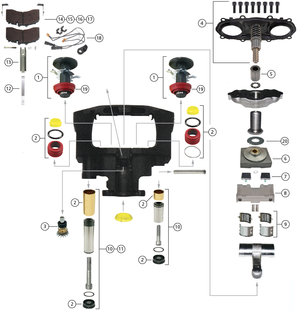 BPW TSB 3709 / TSB 4309 Caliper Repair Kits